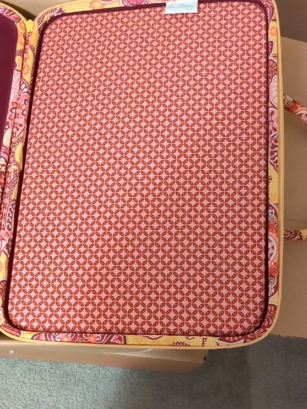 Vera Bradley Yellow Pink Floral Laptop Bag